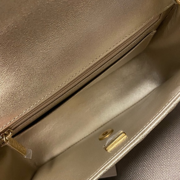 Chanel Gold Rectangle Mini Flap Gold hardware Metallic - Picture 6 of 7